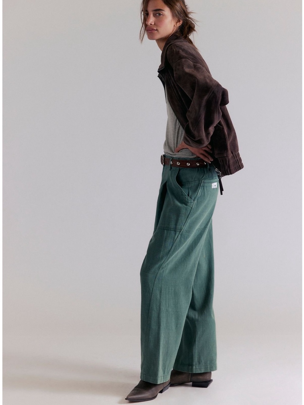 NWT we the free full effect Green Utility Pants - Picture 3 of 7